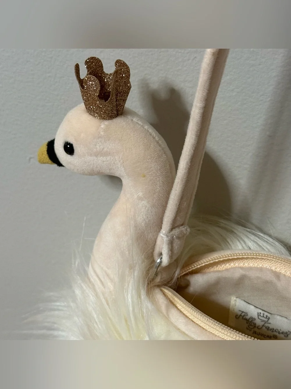 Jellycat London Fancy Princess Swan Fluffy Plush Tiara Fancies Bag